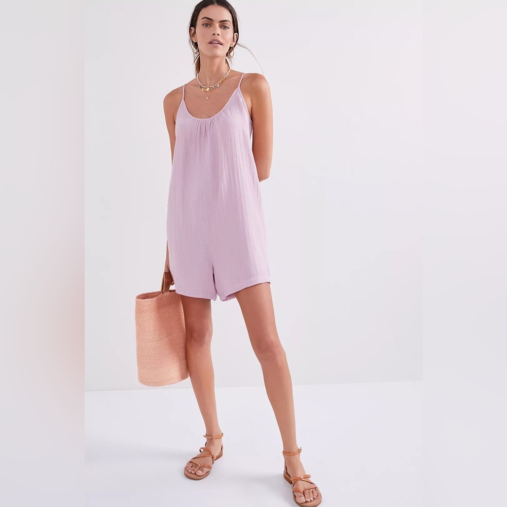 Daily Practice by Anthropologie Gauzy Lounge Romper Size Small Pink